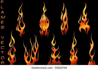 Vector Set Of Tattoo Flames