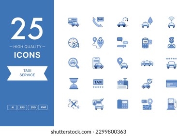 Vector set of Taxi Service icons