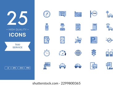 Vector set of Taxi Service icons