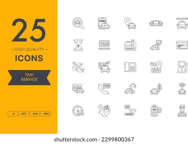 Vector set of Taxi Service icons