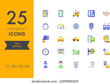 Vector set of Taxi Service icons