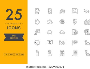 Vector set of Taxi Service icons