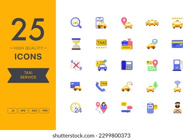 Vector set of Taxi Service icons