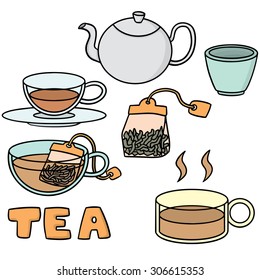 vector set of tea