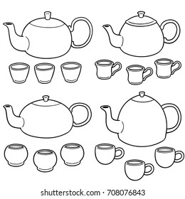 vector set of tea set