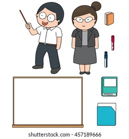 vector set of teachers