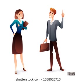 Vector set of team of people in business suits.