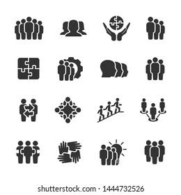 Vector set of team work icons.