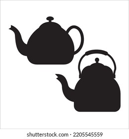 Vector Set Of Teapots Silhouettes Illustration Isolated On White Background