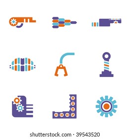 A vector set of technical design elements.