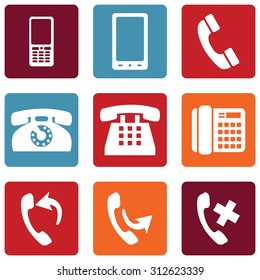 Vector Set of Telephone Icons