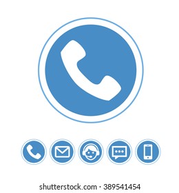 Vector set of telephone icons.