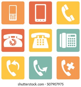 Vector Set of Telephone Icons