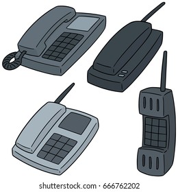 vector set of telephones