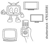 vector set of television