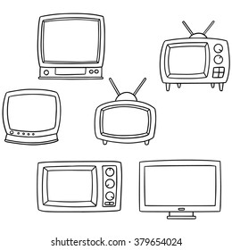 vector set of television