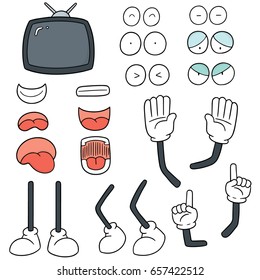 vector set of television cartoon