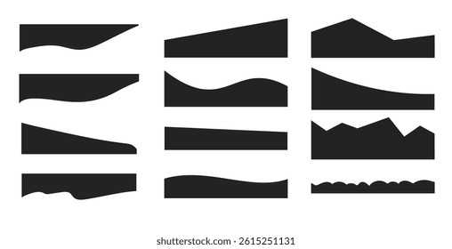 Vector Set of Template Dividers with Drops, Waves and Geometric Shapes.
 Abstract Design Elements for Top and Bottom on Website, App, Banners or Posters.
