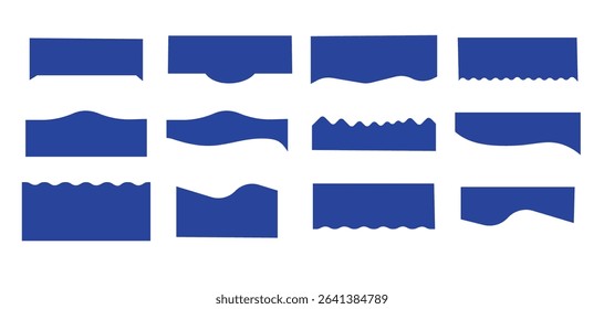 Vector Set of Template Dividers with Drops, Waves and Geometric Shapes.
 Abstract Design Elements for Top and Bottom on Website, App, Banners or Posters.