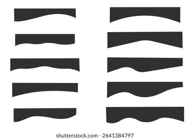 Vector Set of Template Dividers with Drops, Waves and Geometric Shapes.
 Abstract Design Elements for Top and Bottom on Website, App, Banners or Posters.