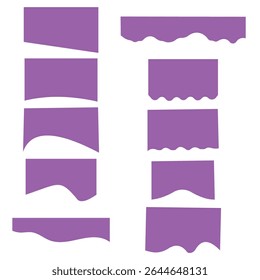 Vector Set of Template Dividers with Drops, Waves and Geometric Shapes.
 Abstract Design Elements for Top and Bottom on Website, App, Banners or Posters.