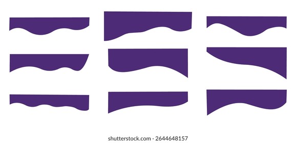 Vector Set of Template Dividers with Drops, Waves and Geometric Shapes.
 Abstract Design Elements for Top and Bottom on Website, App, Banners or Posters.