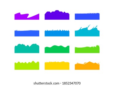 Vector Set of Template Dividers Shapes. Abstract Design Elements for Top and Bottom on Website, App, Banners or Posters