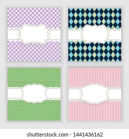 Vector set template greeting card design.Label vintage. 