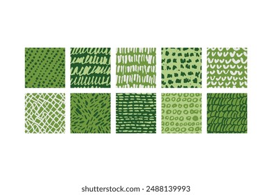 Vector i set of templates contemporary abstract cover and patterns. Design for matcha and green tea packaging. Minimal modern backgrounds