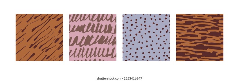 Vector set of templates contemporary abstract cover and seamless patterns for chocolate and cocoa packaging . Minimal modern backgrounds