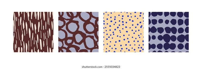 Vector set of templates contemporary abstract cover and seamless patterns for chocolate and cocoa packaging . Minimal modern backgrounds