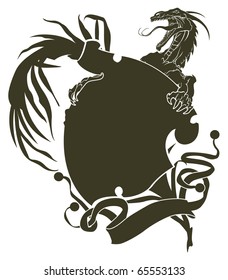 vector set: templates dragons for tattoo and design on different topics