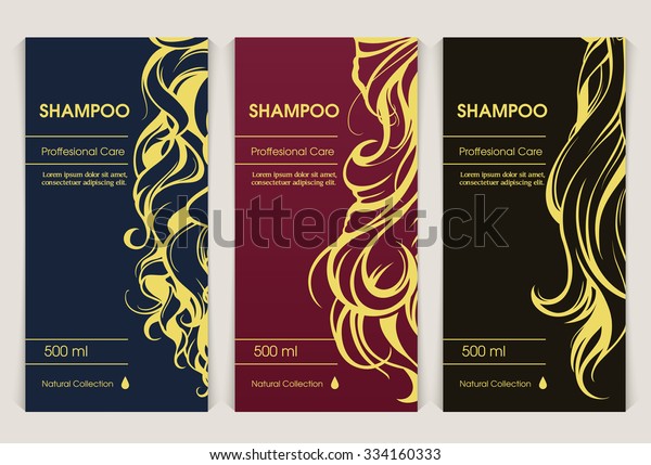 Vector Set Templates Packaging Hair Care Stock Vector Royalty
