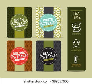 Vector set of templates packaging tea