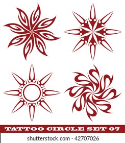 vector set: templates for tattoo and design in the form of the sun on different topics