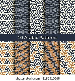 vector set of ten  arabic traditional patterns. design for packaging, print, interior, cover