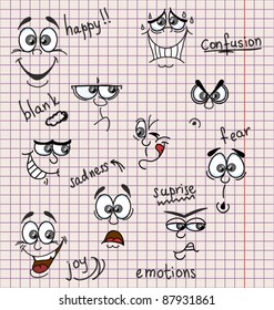 Vector set of ten faces