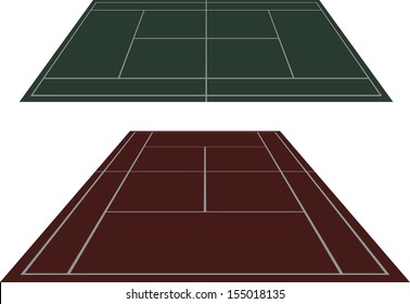 Vector set of tennis courts