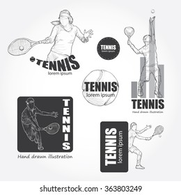 Vector set of Tennis logos, labels, badges and design elements.