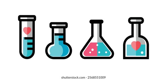 Vector set of test tubes