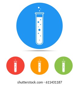 Vector Set of Test-Tube Icon, Four Different Backgrounds.
