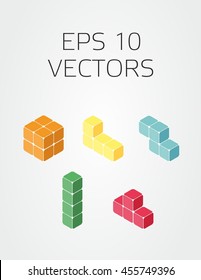 Vector Set Of Tetris 3d Blocks