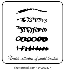 vector set of textured brushes Pastel different form black