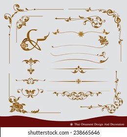 Vector Set Of Thai Ornament Design And Decoration 