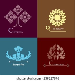 vector set of Thai ornament design and decoration.
