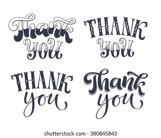 Vector Set Thank You Lettering Invitation Stock Vector (Royalty Free ...