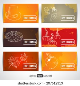 Vector set of thanksgiving Illustrations.Banner collection.