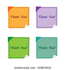 Vector Set Thankyou On Paper Note Stock Vector (Royalty Free) 203873410 ...