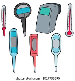 vector set of thermometer