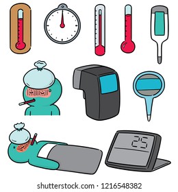 vector set of thermometer
